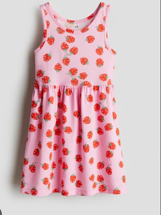 H&M Other - Girls' Pink Strawberry Print Tank Dress Size 8-10 Youth